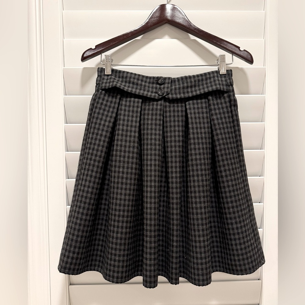 Vintage Plaid A-line Skirt